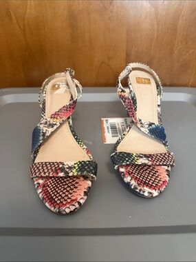 Multicolor Snake-Print Strappy Women’s Sandals